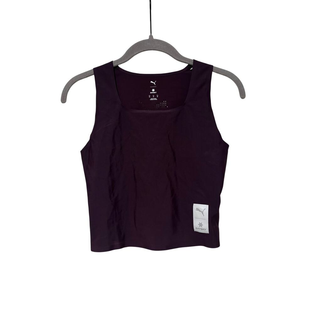 Puma Saysky Purple Sleeveless Athletic Crop Top XS - Picture 3 of 7